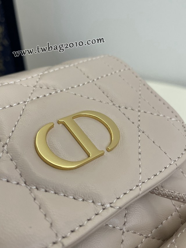 Dior专柜新款迪奥高仿原单粉色小号Caro秋冬系列双肩包 djfk1719